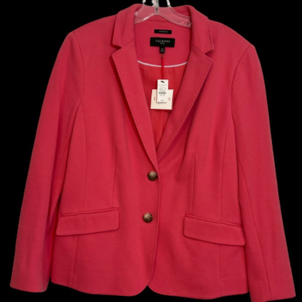Talbots Aberdeen Deep Pink Blazer 14 Petite
